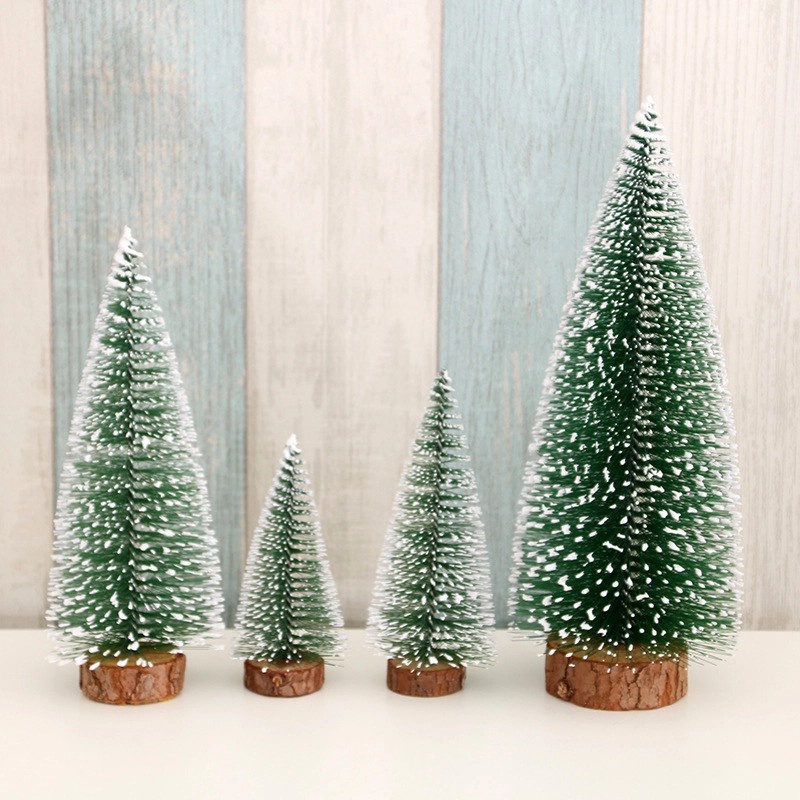 Pohon Natal Salju Mini Pohon Pinus Meja Christmas Tree Cake Topper