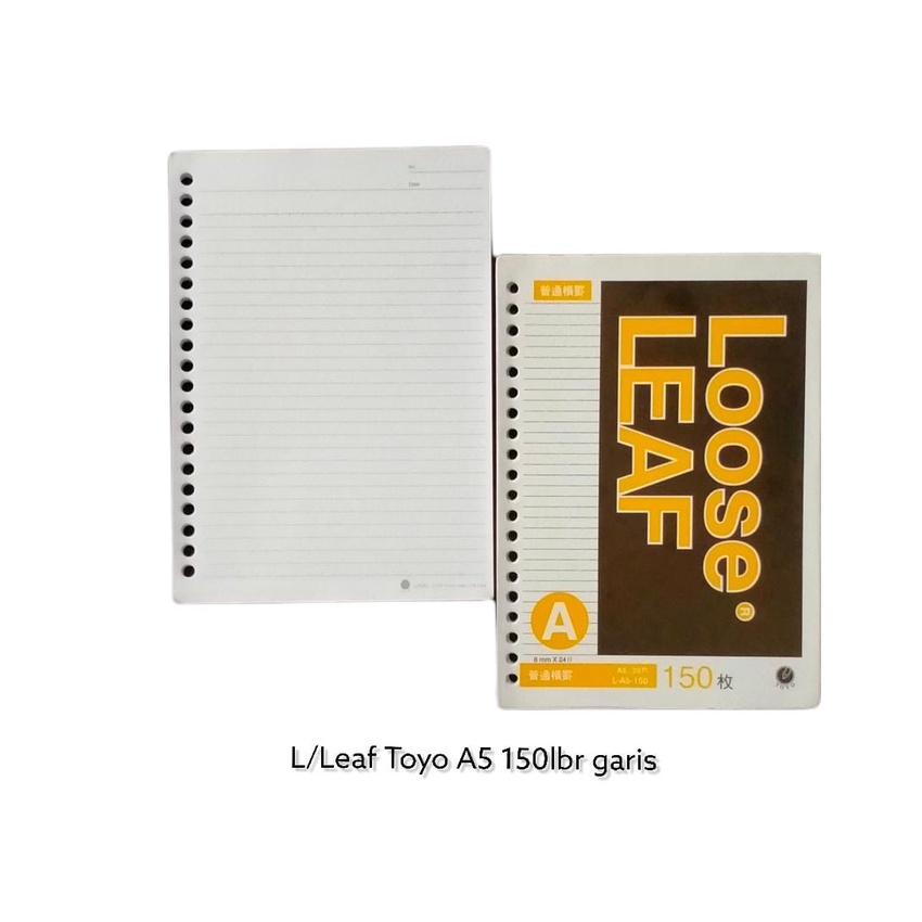 

KERTAS BINDER A5 20 LUBANG LOOSE LEAF GARIS ISI 150 LBR REFILL BINDER NOTE