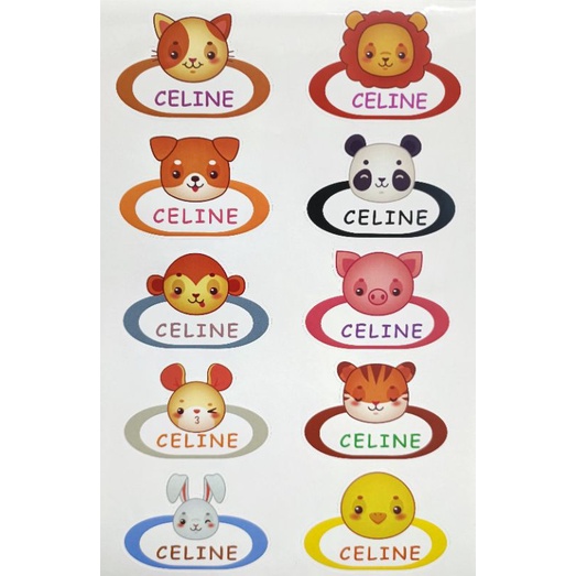 

Sticker_Label_Nama_AnimalHead_Chromo