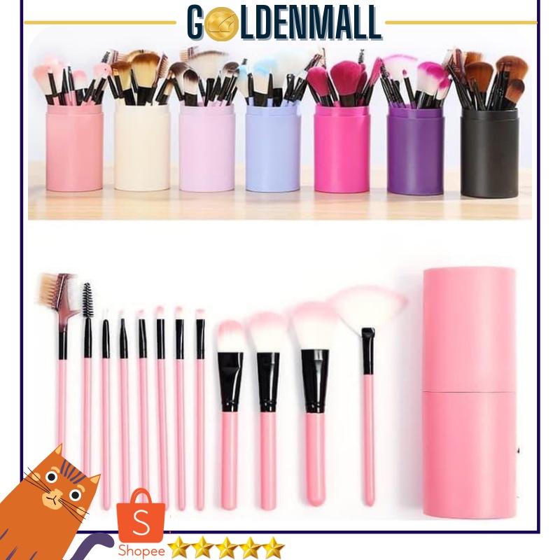 Brush MakeUp / Set Brush + Tabung Penyimpan / Set Kuas Make Up Set 10isi GM113