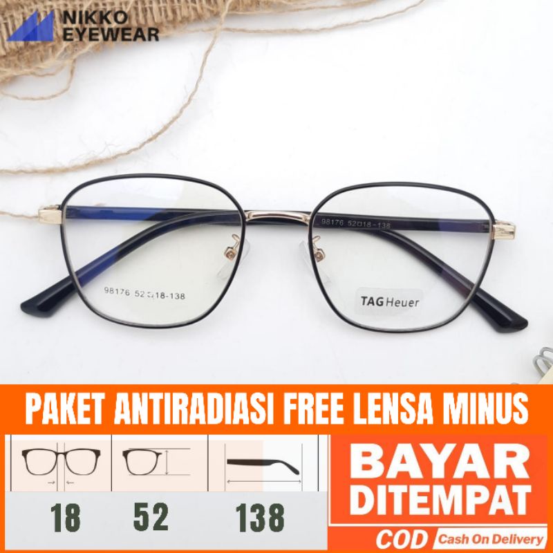 Frame Kacamata 98176,Gratis Lensa Minus,Kacamata Antiradiasi,Kacamata baca,Kacamata Korea