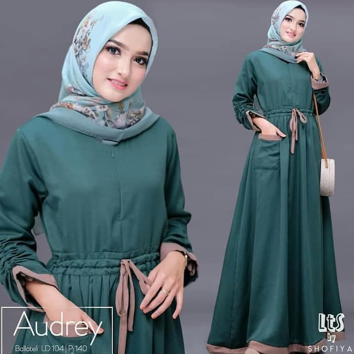 AUDREY MAXY DRESS Balotelly Gamis Trendy Gaun Modern Casual Baju Modis Panjang Syari