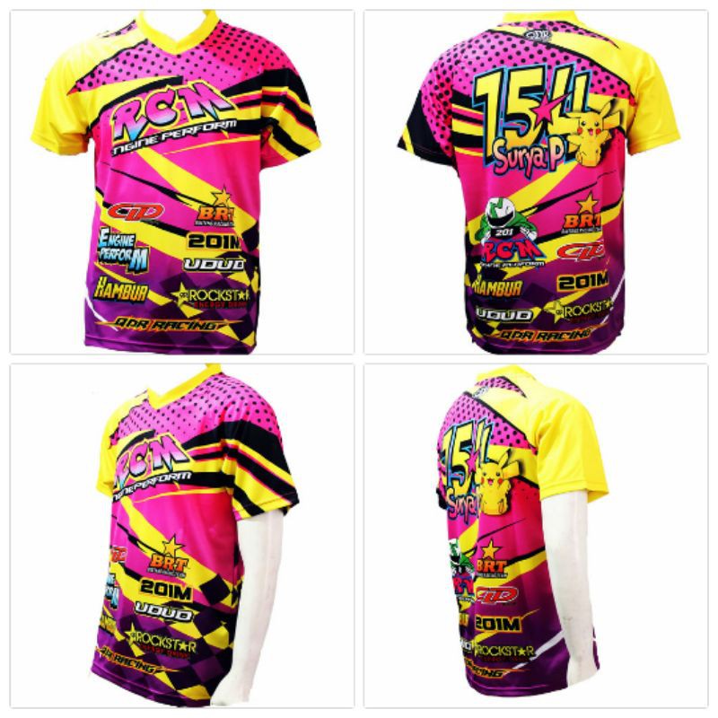 BAJU KAOS JERSEY RACING 002 CUSTOM NAMA TEAM CLUB MOTOR DRAG BIKE RACE KERAH PRINTING HELL START CLU