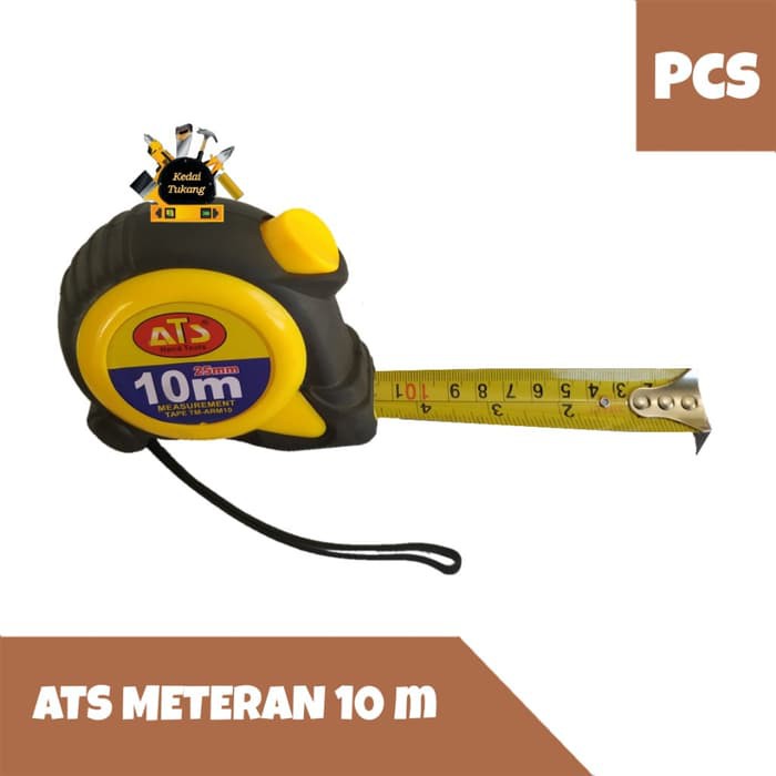KEDAI TUKANG - ATS Meteran Tukang Bangunan 10m / meteran roll / Measuring Tape Auto Lock