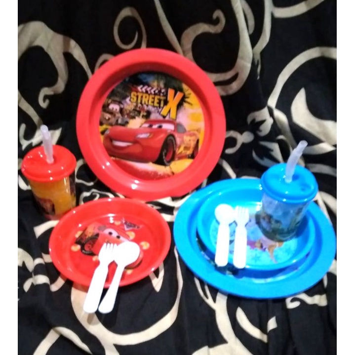 1 SET PIRING+GELAS MINUM ANAK-ANAK