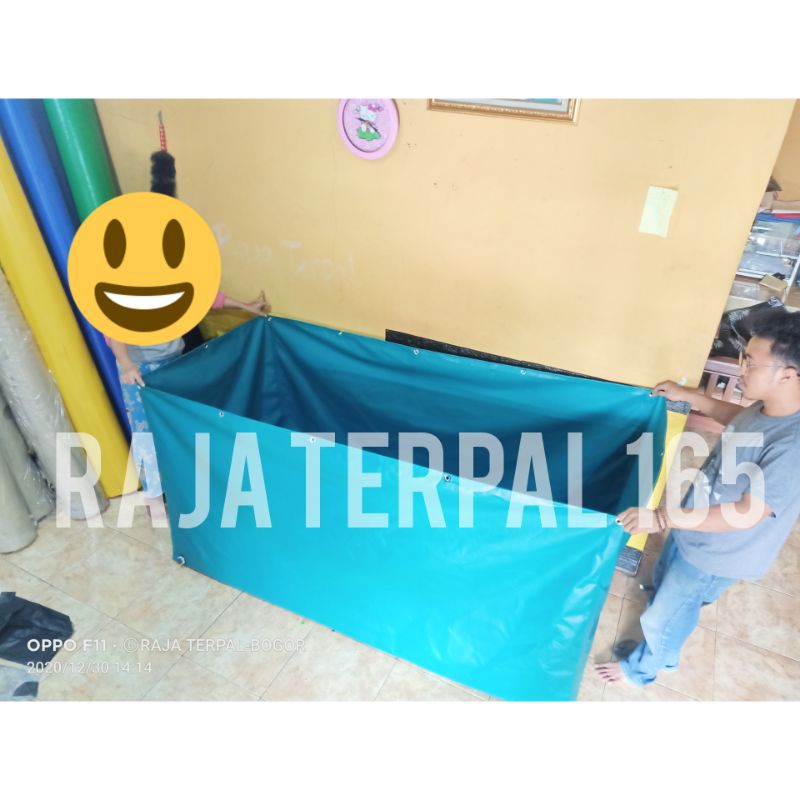 KOLAM TERPAL KOTAK 2x1x1 PVC ORCHID FREE PEMBUANGAN AIR