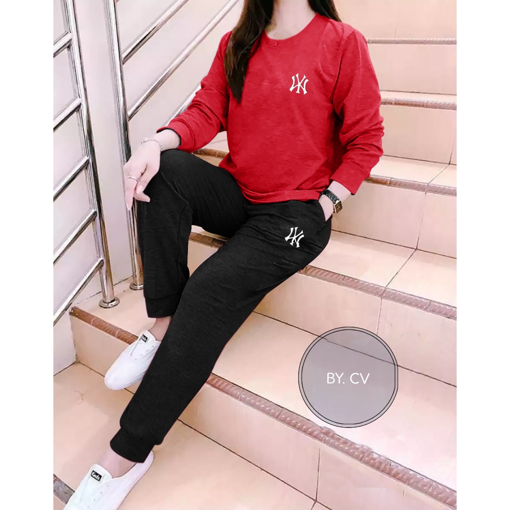 fashion_cools~bisa cod - SETELAN LOGO NY GIRL TERBARU-SETELAN OLAHRAGA WANITA KEREN KEKINIAN DAN TERLARIS