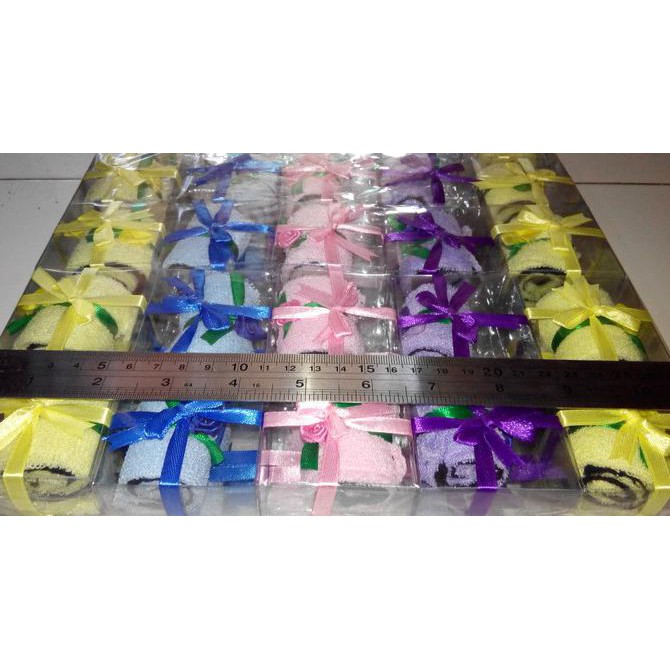 Souvenir Pernikahan - Saputangan Handuk Kecil Gulung Mini Coklat