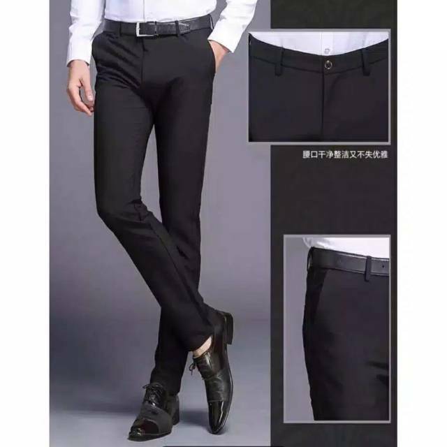 Celana Bahan Slim Fit Pria Big Size 27-38 Formal Kerja Panjang Cowok Kantor NR_Outfit Official COD