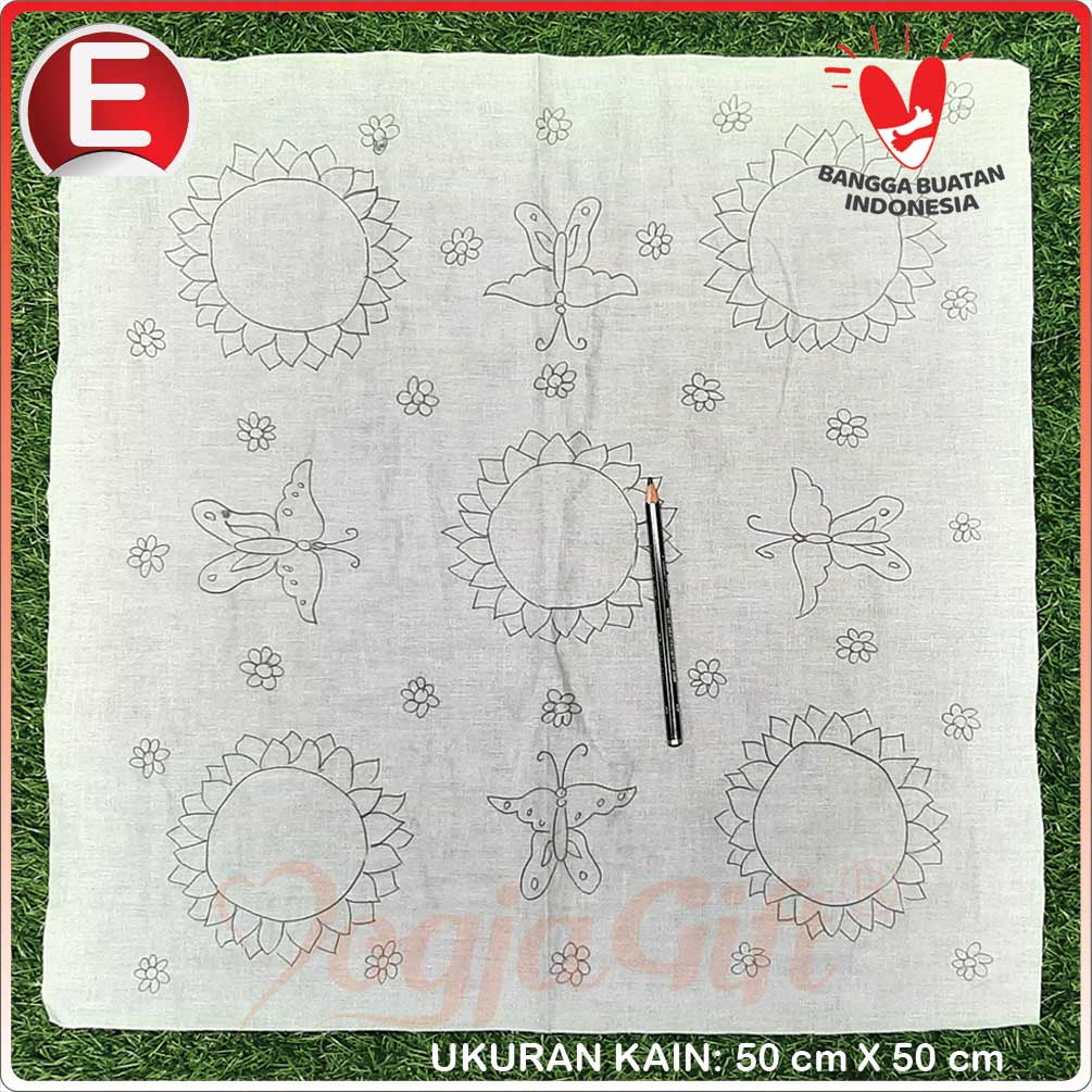 Kain Katun Prima Sketsa Pensil Motif Batik 50 cm X 50 cm