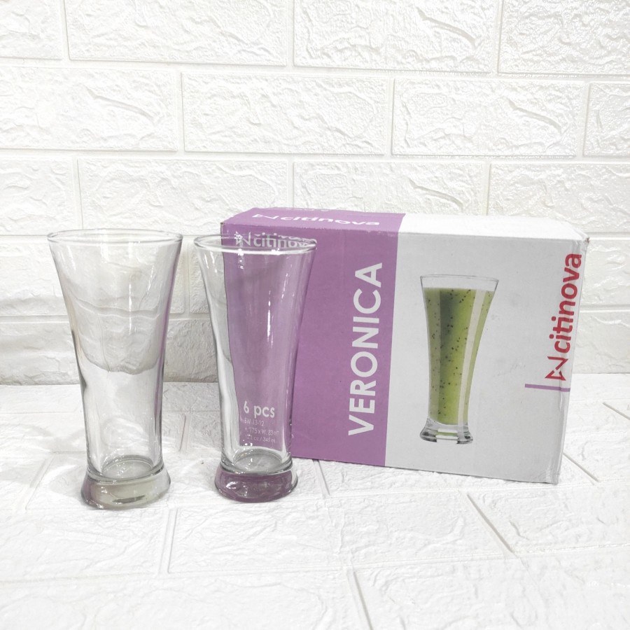 Citinova Veronica 345ml Gelas Minum Kaca Gelas Tinggi Jus Juice Bir