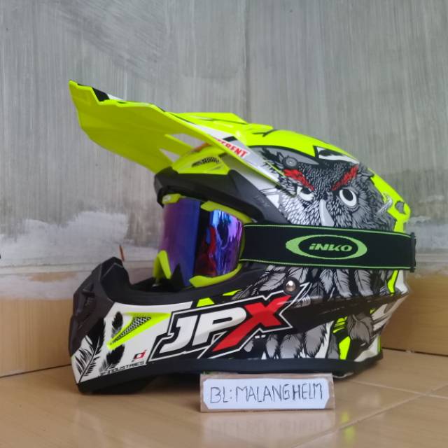Helm JPX Cross X13 Yellow Plus Kacamata 100%