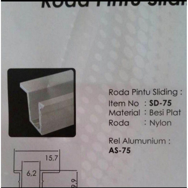 Paket Rel Dan Roda Pintu Lemari Sliding Rel AS-75 Huben