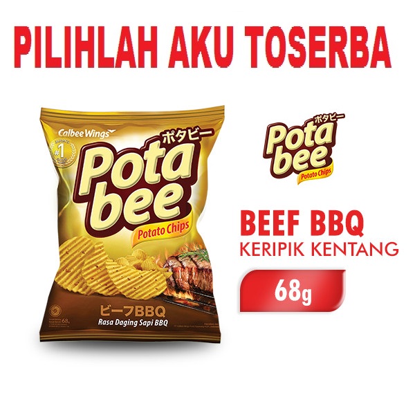 Potabee Keripik Kentang BEEF BBQ 68 gr - ( HARGA SATUAN )