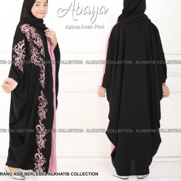 Laris AMAG7 (Tersedia Couple) Abaya Anak Kaftan Azima Pink dan Millo Alkhatib Collection 35 Ready