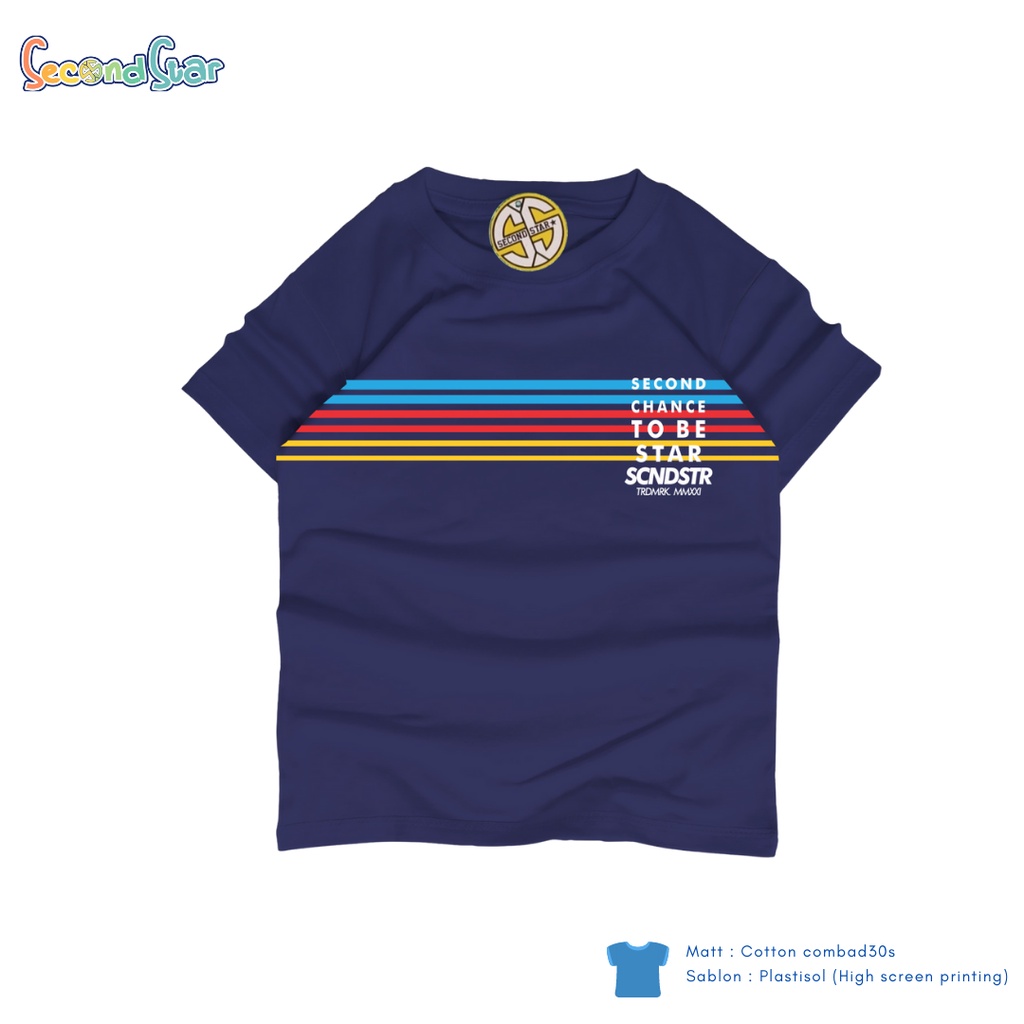 Second Star baju anak laki - laki  Kaos oblong 1 - 12 tahun warna navy