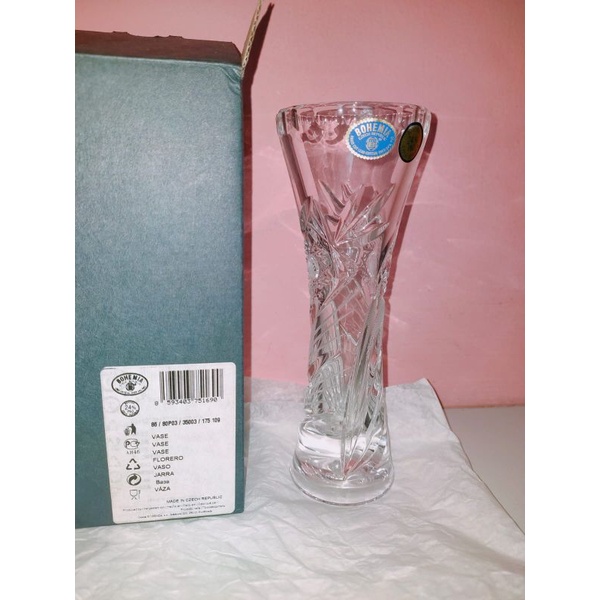 vase kristal bohemia asli