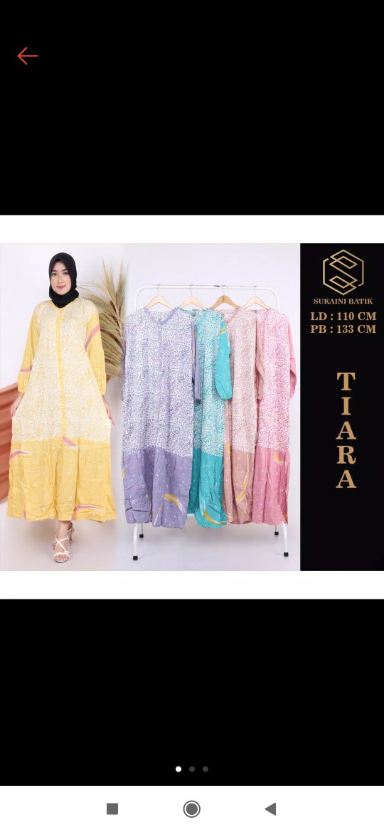 Sukaini Batik Gamis Batik Warna Soft Busui Friendly Bahan Rayon Tebal Adem Halus Tidak Nerawang