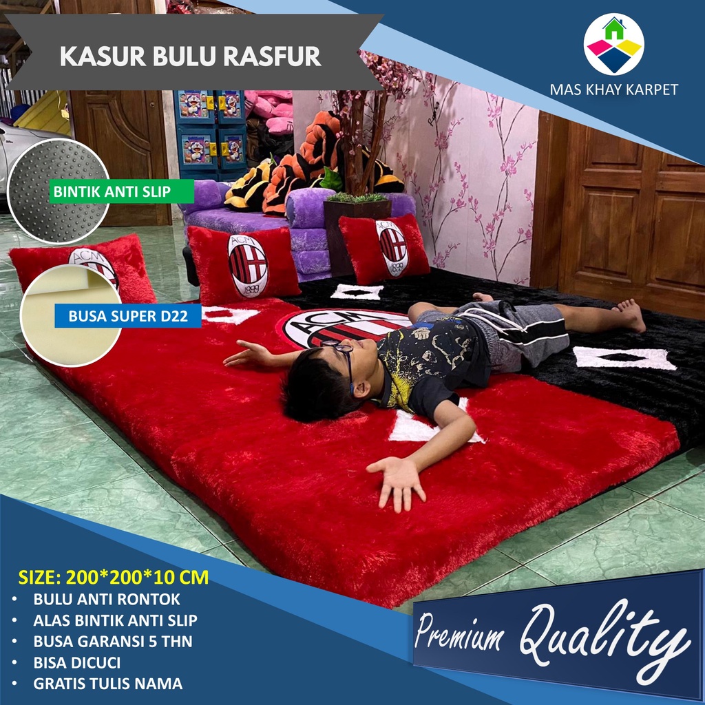 KARPET BULU RASFUR PREMIUM TEBAL 200x200x10cm