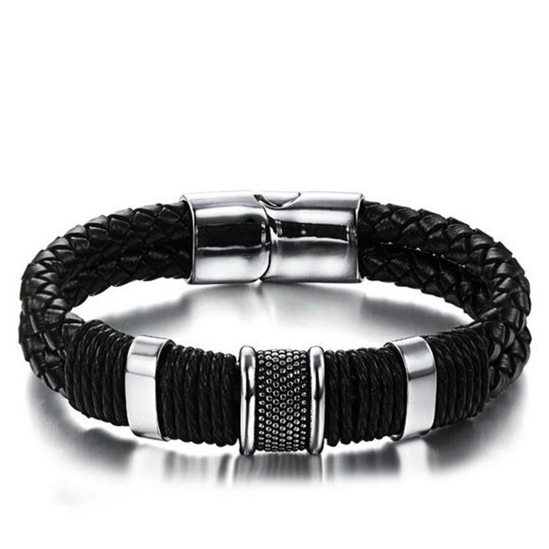 Gelang Bahan Kulit PU Alloy Untuk Pria