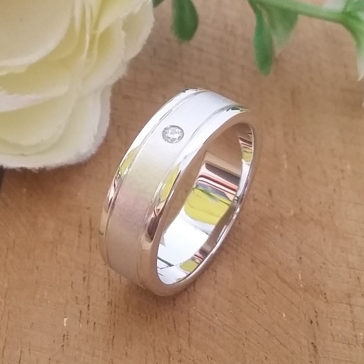 Cincin Palladium 10% Simple, Cincin Nikah, Cincin Kawin -ZJPD010110