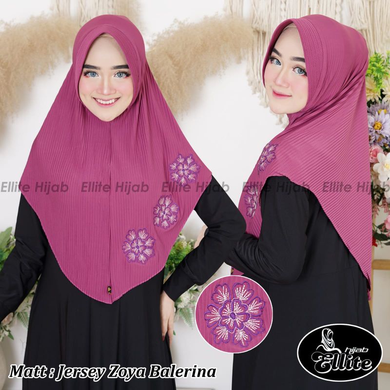 Jilbab Plisket Bordir / Jilbab Plisket Jersey / Jilbab Bordir