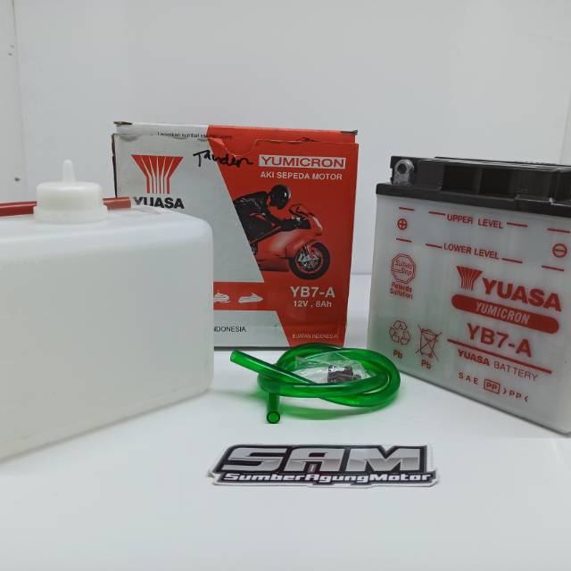 AKI ACCU BASAH SUZUKI THUNDER 125 BAJAJ PULSAR VESPA YB7-A YUASA