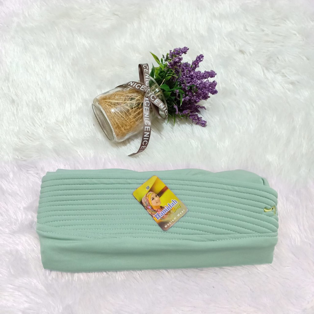 Hijab Bergo Oval Hamidah L,XL Jilbab Instan Hamidah  Kerudung Polos Hamidah Termurah Rumah Hija'b-GREEN TEA