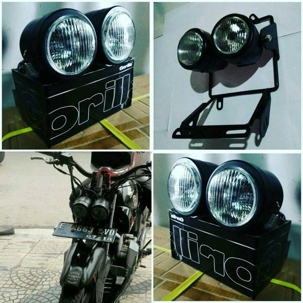 Braket Lampu Pesek Byson Set Lampu Ganda Braket Pesek Byson Set Headlamp Double Highlight Gorilla Shopee Indonesia