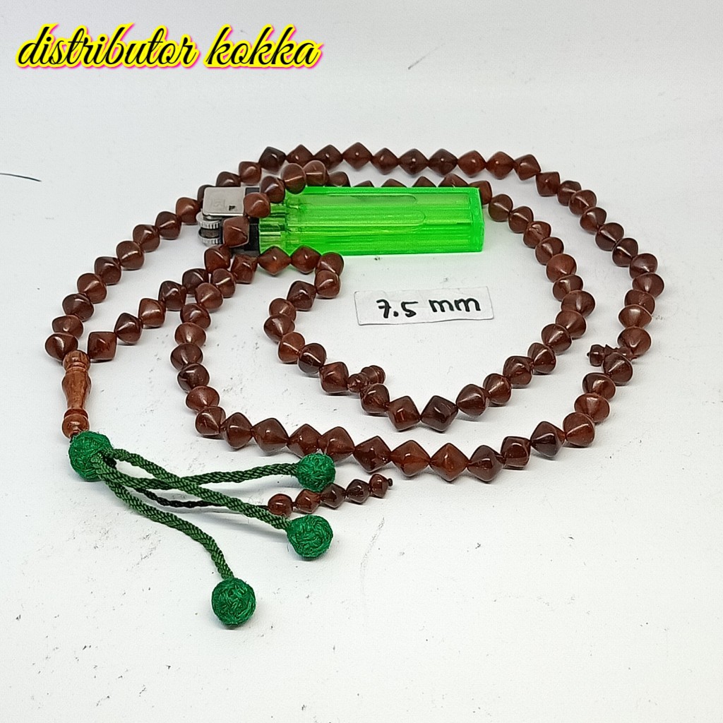 ( SUPER MURAH ) Tasbih Kokka kaukah 99 wajik rumbai 7,5 mm coklat