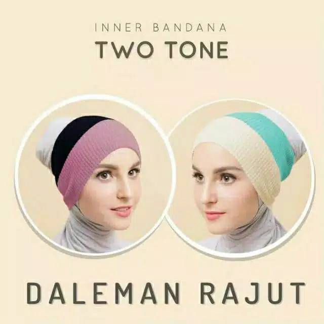 CIPUT BANDANA RAJUT NYAMAN 2WARNA  (SATUAN/PCS )