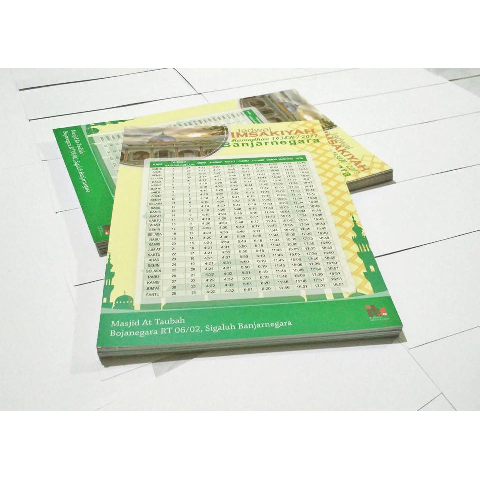 Desain + Cetak Jadwal Imsak | Imsakiyah Puasa Ramadhan