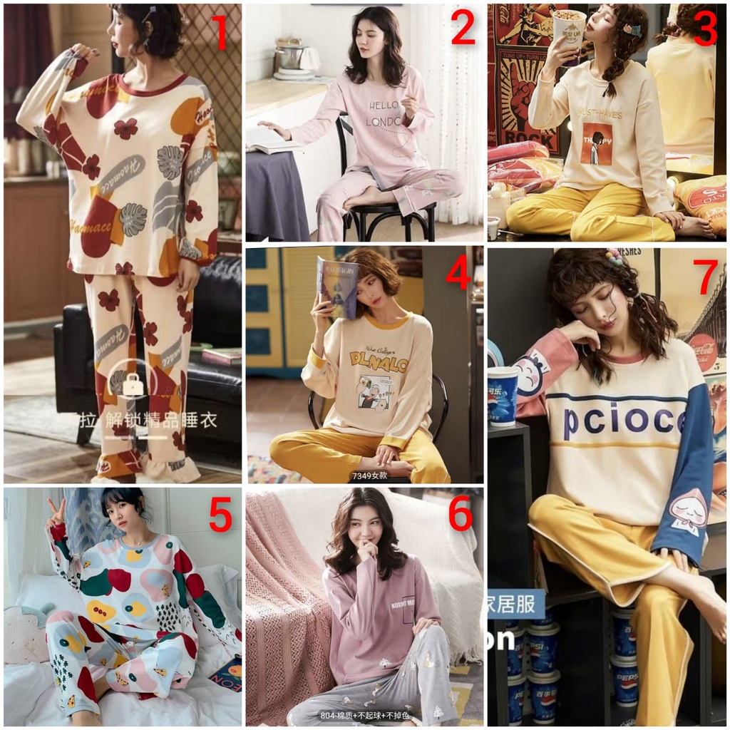 Baju tidur piyama pp bahan kaos import