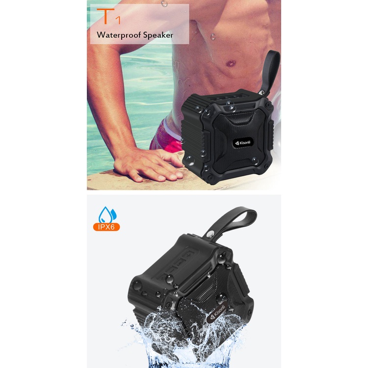 Speaker Bluetooth Portable T1 Waterproof Stereo &amp; Hands Free call -XOBOX