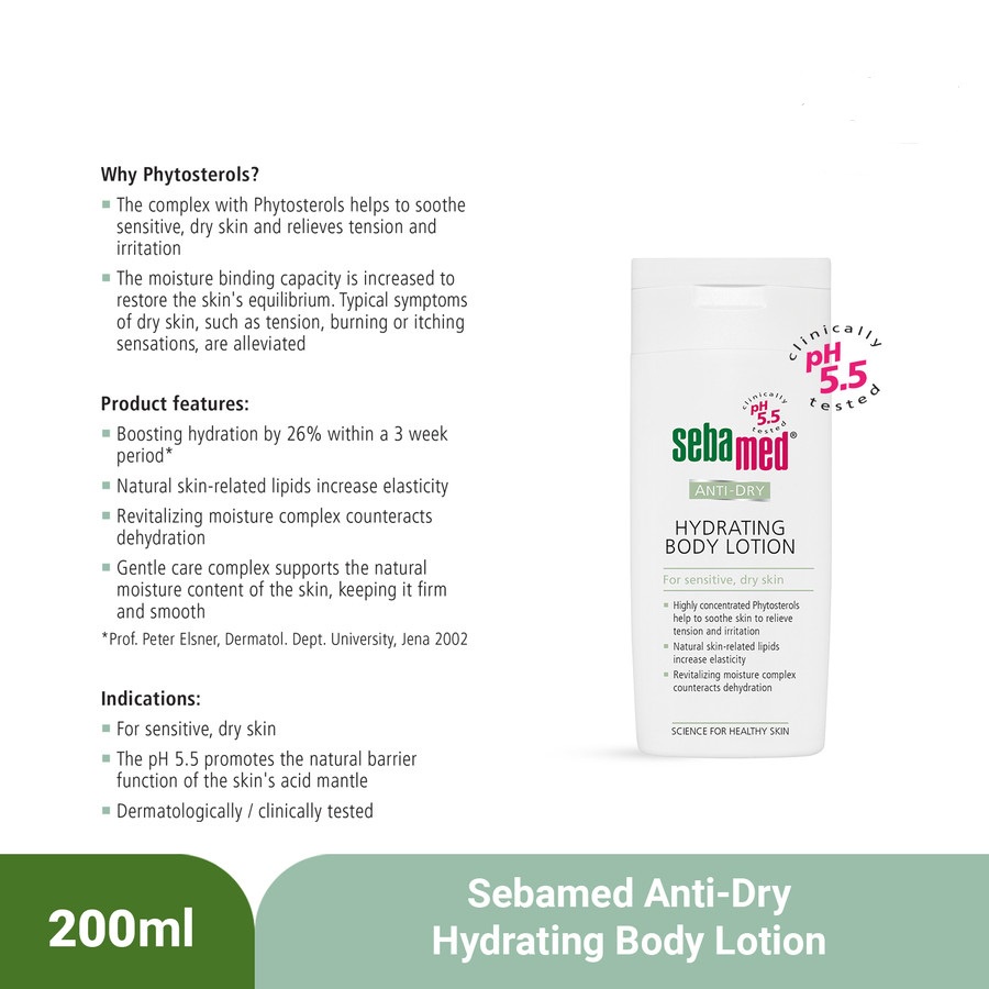 SEBAMED ANTI DRY HYDRATING BODY LOTION 200ML PELEMBAB TUBUH