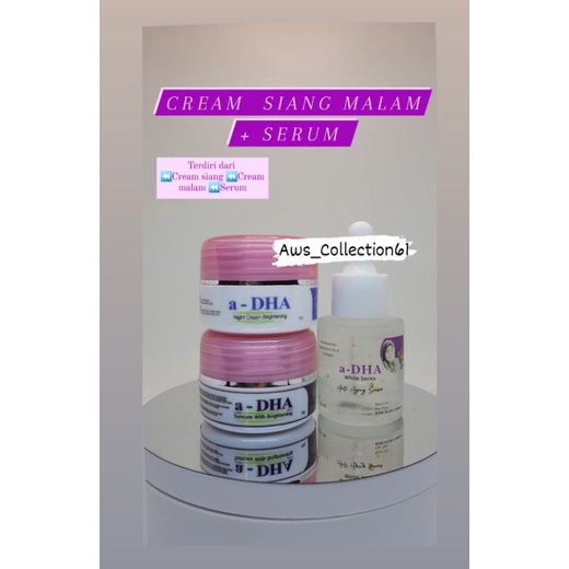 adha white series paket Serum Cream siang malam