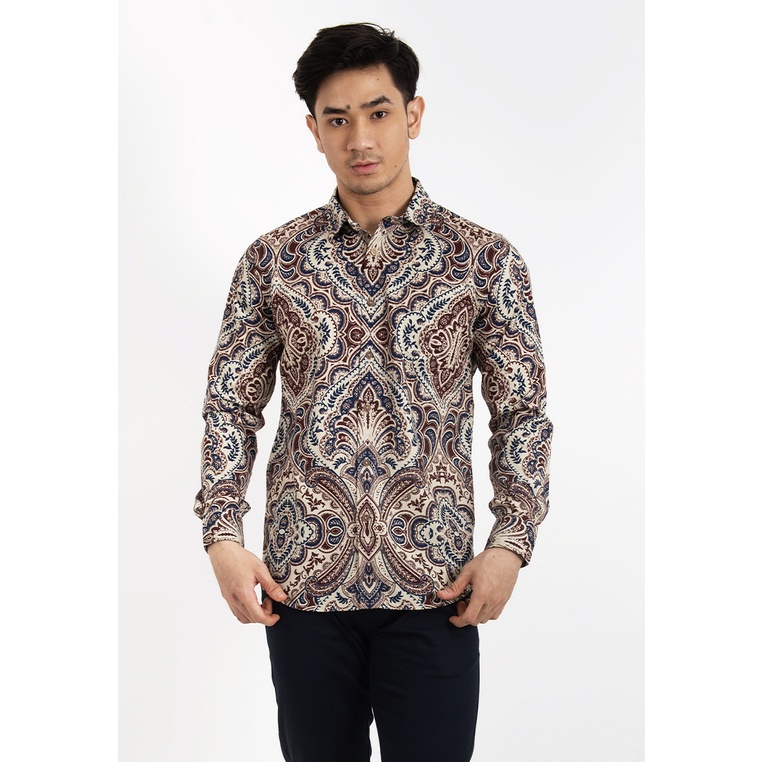 MOC Kemeja Batik Lengan Panjang Pria MUCHOZ BESTBUY - MAROON