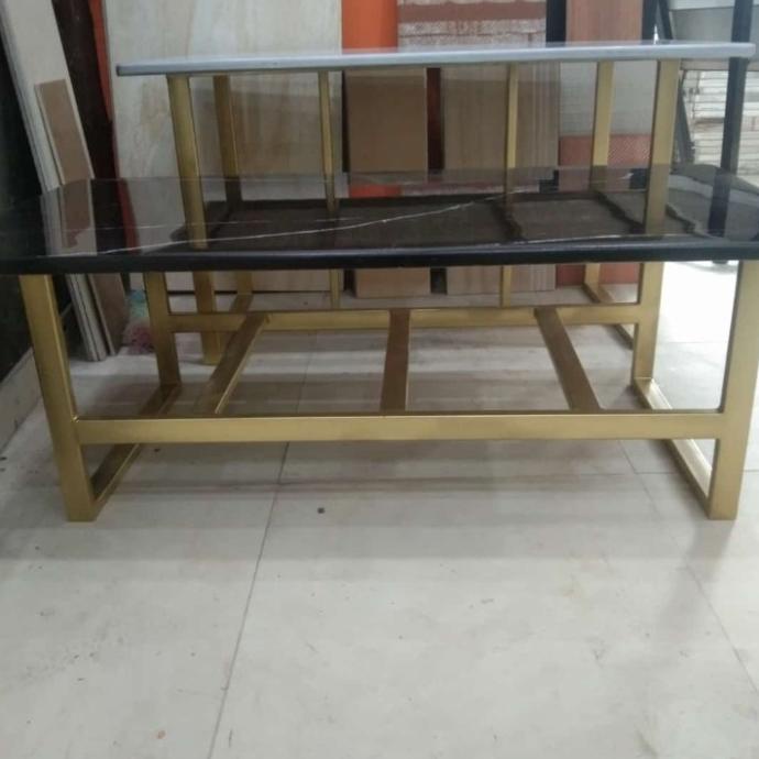 Granit Top Table Meja Makan 60X120 (Tinggi Kaki 70Cm) Mm8198