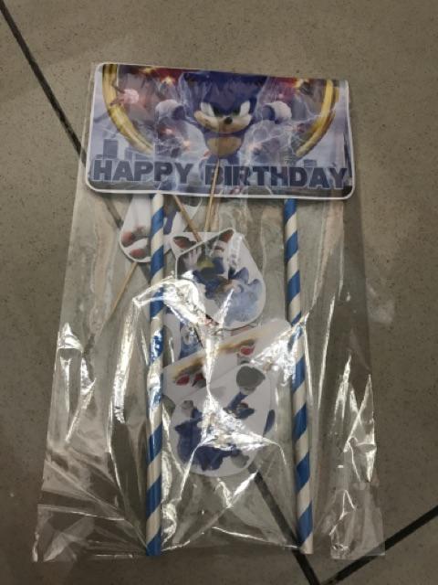 Hiasan Kue Cake Topper Birthday C1 Sonic Live Action Isi 7