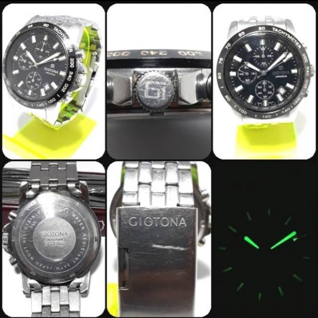 GIOTONA Superior GT-ZEA66. Chronograph Aktif. Warna Hitam. Jam Jumbo. Lume Terang