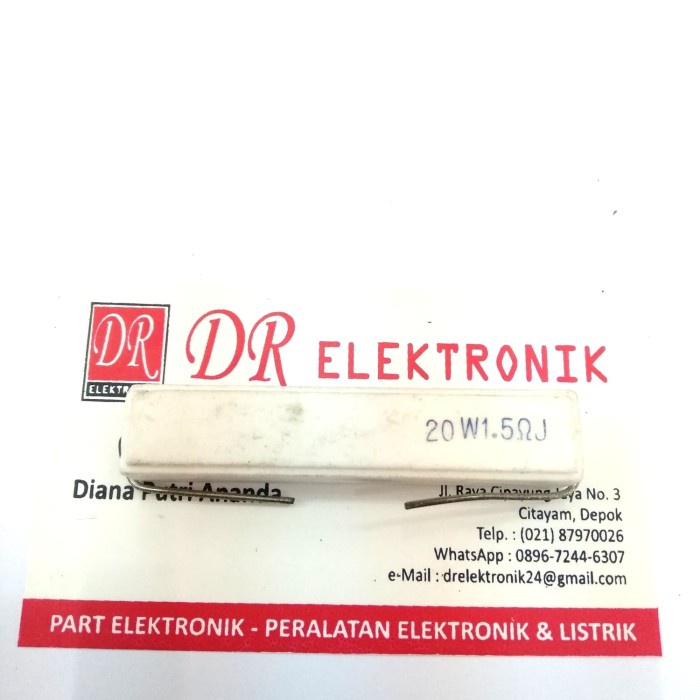 Resistor tahanan 20w 1r5j 1,5ohm 1,5 ohm 1R5 20w1,5rj 20watt 20 w watt