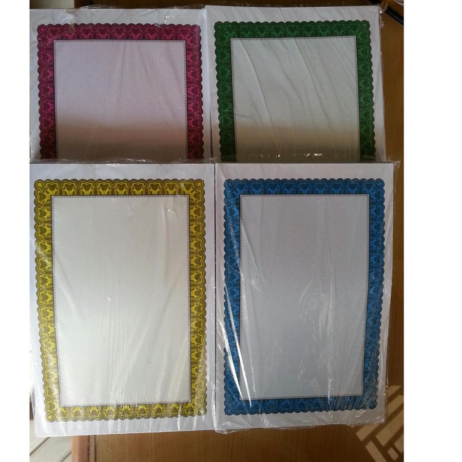 

Best Seller.. Kertas Sertifikat - Blanko Piagam - Kertas Piagam Berbingkai F4 - Folio