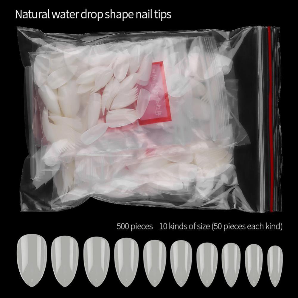 Timekey 500pcs Kuku Palsu Pendek Transparan Natural Bentuk Oval Untuk Manicure A6K2