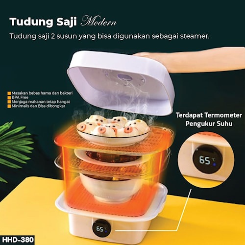 Tempat Penyimpanan Makanan Tudung Saji Susun Kotak Rak Makanan Modern 2 Susun