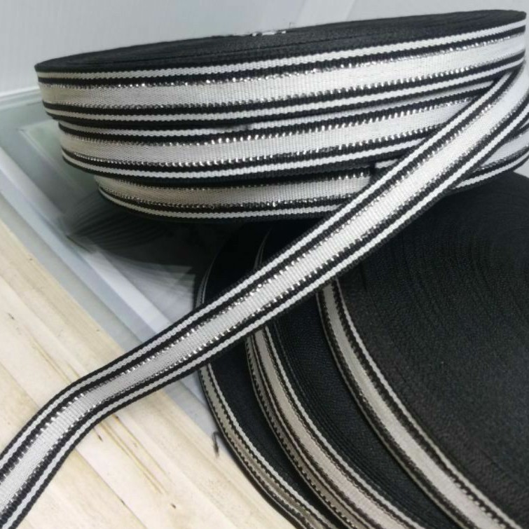 

PER METER,PITA SALUR CANTIK LIS HITAM PUTIH,SILVER LEBAR 1.4CM