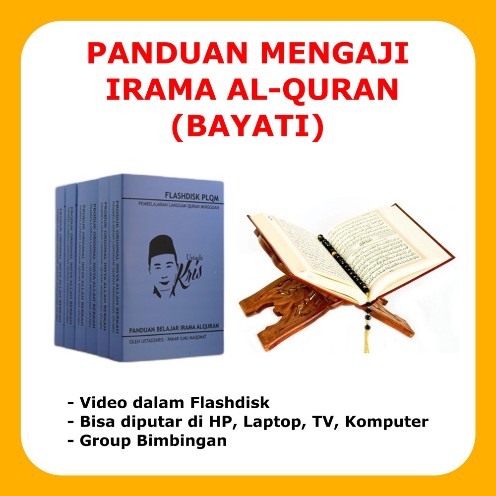 Flashdisk PLQM Ustadzkris Panduan Mengaji Merdu Irama Alquran Bayati