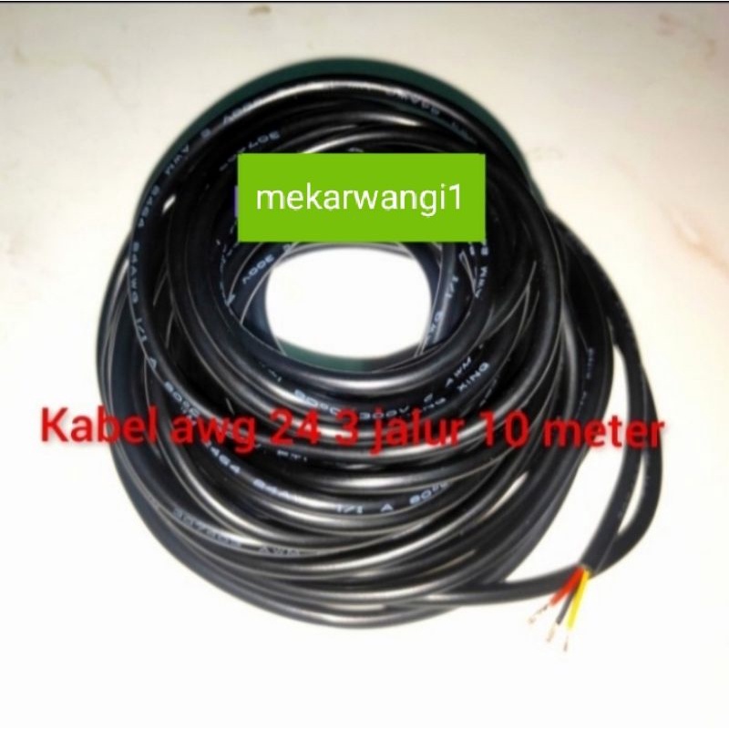 Kabel awg 24 3 jalur 10M + Selongsong