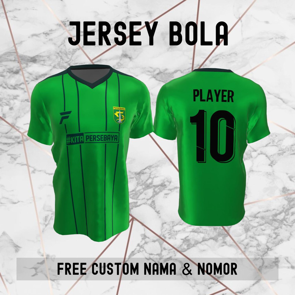 Jersey Persebaya Surabaya Klub Bola Baju Kaos Custom Nama dan Nomor Punggung - 222