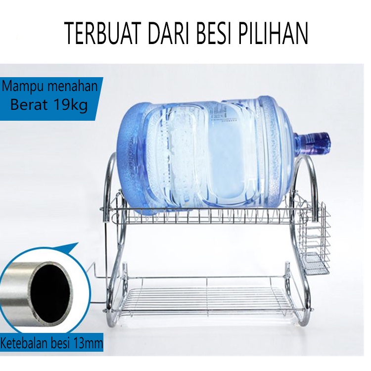 Limited Rak Piring Stainless Minimalis Rak 2 Susun Tingkat Rak Piring Serbaguna Rak Piring Mini