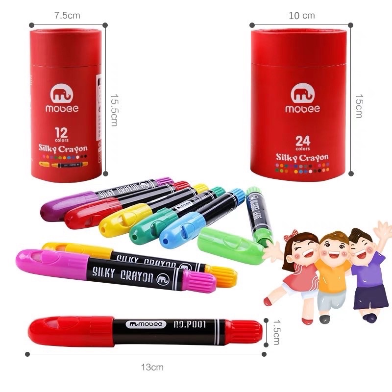 mobee silky crayon face painting crayon erasable crayon krayon anak aman untuk kulit